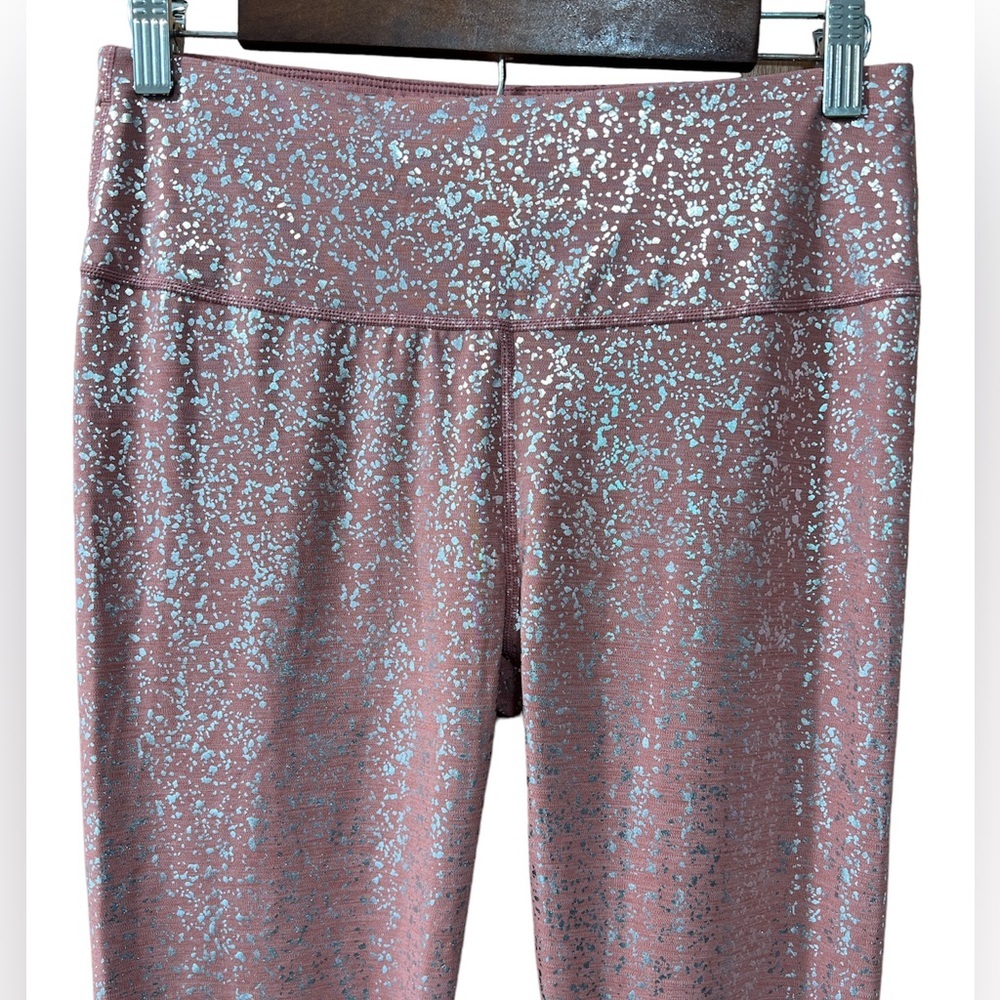 Sweaty Betty Goddess Foil Disco Pink Metallic Full Length Leggings - Picture 7 of 10